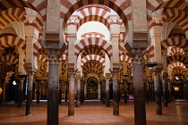 Spain, Andalucia, Cordoba, The Hypostyle Hall of the Mezquita Cathedral.