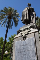 Spain, Andalucia, Cordoba, Statue of Duque de Rivas in Jardines de la Victoria.