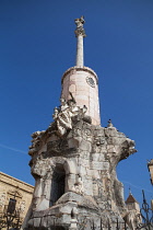 Spain, Andalucia, Cordoba, Triumphal statue of San Rafael patron saint of Cordoba.