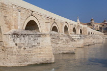 Spain, Andalucia, Cordoba, The Roman Bridge over the Guadalquivir River.
