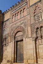 Spain, Andalucia, Cordoba, Arched doorway to the Mezquita Cathedral.