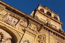 Spain, Andalucia, Cordoba, Detail of the Torre del Alminar of the Mezquita Cathedral.