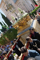 Spain, Andalucia, Granada, Corpus Christi procession from the Iglesia Santa Maria de la Alhambra.