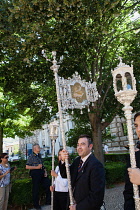 Spain, Andalucia, Granada, Corpus Christi procession from the Iglesia Santa Maria de la Alhambra.