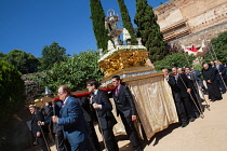 Spain, Andalucia, Granada, Corpus Christi procession from the Iglesia Santa Maria de la Alhambra.