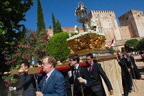 Spain, Andalucia, Granada, Corpus Christi procession from the Iglesia Santa Maria de la Alhambra.