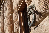 Spain, Andalucia, Granada, Detail on the facade of the Museo de Belles Artes at the Alhambra.