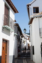 Spain, Andalucia, Granada, Narrow street in the Albayzin district.