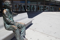 Spain, Andalucia, Granada, Statue of Einstein in front of the entrance to the Parque de las Ciencias.
