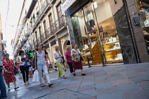 Spain, Andalucia, Granada, Boutique shops on Calle Zacatin.
