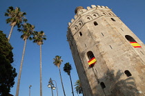 Spain, Andalucia, Seville, Torre del Oro and Navy Museum.