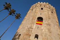 Spain, Andalucia, Seville, Torre del Oro and Navy Museum.