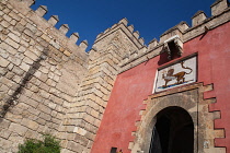 Spain, Andalucia, Seville, Gate and portal to the entrance of the Alcazar .