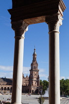 Spain, Andalucia, Seville, Plaza de Espana.