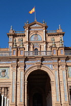 Spain, Andalucia, Seville, Plaza de Espana.
