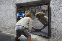 Scotland, Edinburgh, Camera Obscura, optical mirrors on the Royal Mile.