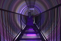 Scotland, Edinburgh, Camera Obscura, child in the vortex tunnel.