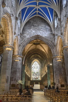 Scotland, Edinburgh, St Giles Cathedral, cathedral interior nave.