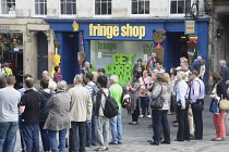 Scotland, Edinburgh, Fringe Shop on the Royal Mile.