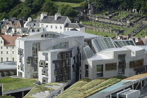 Scotland, Edinburgh, Scottish Parliament, view onto Scottish Parliament building from Calton Hill.