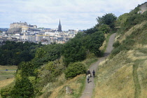 Scotland, Edinburgh, Holyrood Park, views to the city.