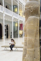 Scotland, Edinburgh, National Museum of Scotland, statue of Arensuphis from ANcient Nubia 100, 50 BC.