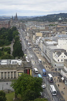 Scotland, Edinburgh, Princes Street, view from the Scott Monument.