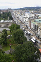 Scotland, Edinburgh, Princes Street, view from the Scott Monument.