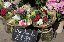 Scotland, Edinburgh, Broughton Street, wee bunch of flowers from Narcissus flower shop on Broughton St.