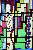 Scotland, Edinburgh, St Mary's Episcopal Cathedral, Sir Eduardo Paolozzi stained glass Millenium windows.
