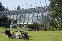 Scotland, Edinburgh, Royal Botanic Gardens, Glasshouses and visitors.