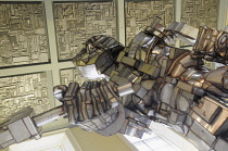 Scotland, Edinburgh, Scottish National Gallery of Modern Art, Modern Two, 'Vulcan' 1998-99 by Eduardo Paolozzi in the cafe.