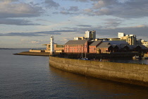 Scotland, Edinburgh, Leith, harbour walls.