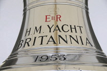 Scotland, Edinburgh, Leith, Royal Yacht Britannia, bell.