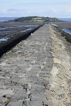 Scotland, Edinburgh, Cramond, causeway to Cramond Island nature reserve.