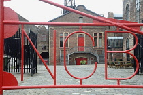 Scotland, Edinburgh, Scottish Mining Museum, National Coal Board gates.