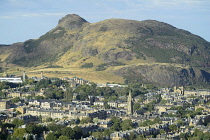 Scotland, Edinburgh, Views to Arthur's Seat and Salisbury Crags from Blackford Hill.