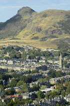 Scotland, Edinburgh, Views to Arthur's Seat and Salisbury Crags from Blackford Hill.