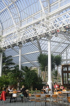 Scotland, Glasgow, East End, Glasgow Green, The People's Palace, Winter Gardens cafe interior.