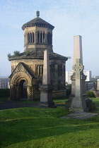 Scotland, Glasgow, Necropolis, tombs and obelisks.