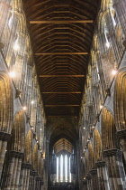Scotland, Glasgow, Glasgow Cathedral, main nave & gothic interior.