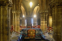 Scotland, Glasgow, Glasgow Cathedral, the crypt with tomb of St Mungo.