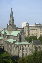 Scotland, Glasgow, Glasgow Cathedral, view from the Necropolis.