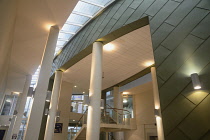 Scotland, Glasgow, Merchant City, Scottish Youth Theatre at the Old Glasgow Sheriff Court on Brunswick Street, interior lobby.