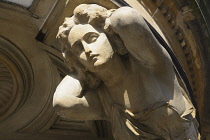 Scotland, Glasgow, City Centre, George Square, Merchants House, window detail.