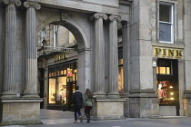 Scotland, Glasgow, City Centre, shops on Royal Exchange Square between GoMA and Buchanan St.