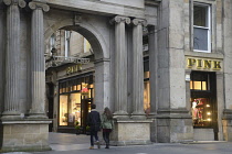 Scotland, Glasgow, City Centre, shops on Royal Exchange Square between GoMA and Buchanan St.