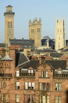 Scotland, Glasgow, City centre west, view of Trinity Towers and Park church.