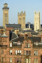 Scotland, Glasgow, City centre west, view of Trinity Towers and Park church.