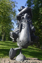 Scotland, Glasgow, West End, Kelvingrove Park, Lobey Dosser statue.